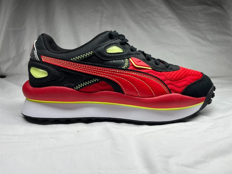 Puma Street Rider Bizerk Boys Sneakers Lace Up 7C Red Black Shoes 375112-02 - Image 1 of 4