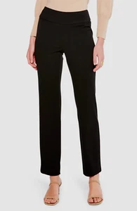 $128 NIC+ZOE Women's Black Straight Leg Trouser Pants Petite Size PM - Picture 1 of 4