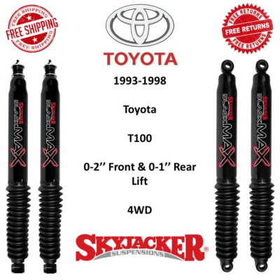Juego de Amortiguadores Skyjacker Negro MAX Delanteros 0-2" Traseros 0-1" Para Toyota T100 1993-1998 4x4 Foto 1 de 4