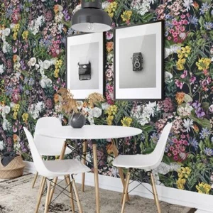 Eco-Friendly Wallpaper Botanical Flowers Paper Sheets Made in Italy - Picture 1 of 10