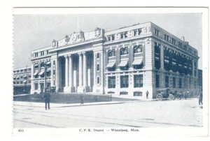 CPR Train Depot, Winnipeg, Manitoba, Canada, Vintage Postcard - Picture 1 of 2