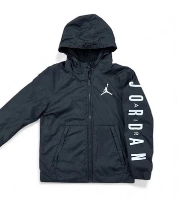 Nike Air Jordan Puffer Jacket Youth Boys Medium 10-12 yrs Black Hoodie Jumpman - Image 1 of 4
