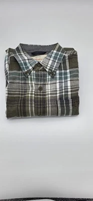 Camisa de manga larga de franela a cuadros ligera vintage resistente a la intemperie para hombre, talla S Foto 1 de 3