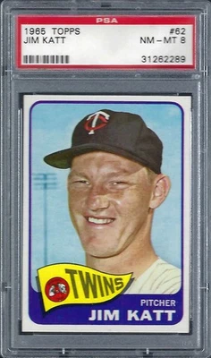 1965 TOPPS #62 JIM KAAT HOF Minnesota Twins sharp/CLEAN Nice!  PSA 8+ (8.5?) - Image 1 of 2