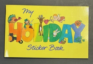 Vintage 80s Hallmark Sticker Album “My Holiday Sticker Book” Bright Colors NOS - Picture 1 of 10