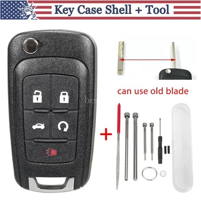 Para Chevrolet Impala Malibu 2014-2016 Llavero Carcasa 5 Botones + Herramienta Removedora de Pin Foto 1 de 4
