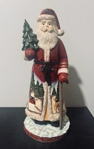 Vintage Weihnachtsmann mit Baum Figur 14" Keramik handbemalt. - Bild 1 von 6