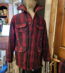 1930s Woolrich Buffalo Plaid Mackinaw Hunting Coat, Jacket and Lace-Up Pants - Picture 1 of 12
