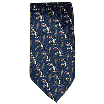 Vintage Sylvester the Cat Tweety 2000 Warner Bros Looney Tunes Men's Tie NeckTie - Image 1 of 4