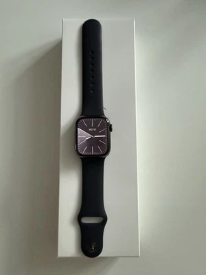 Apple Watch Series 9 GPS + Cellular 41mm Graphite Edelstahl Sport Band S/M - Bild 1 von 4