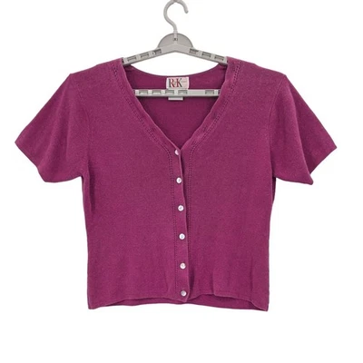 Vintage R&K Originals Knit Cardigan Top Women Size 14 Button Up Cottagecore Y2K - Image 1 of 4