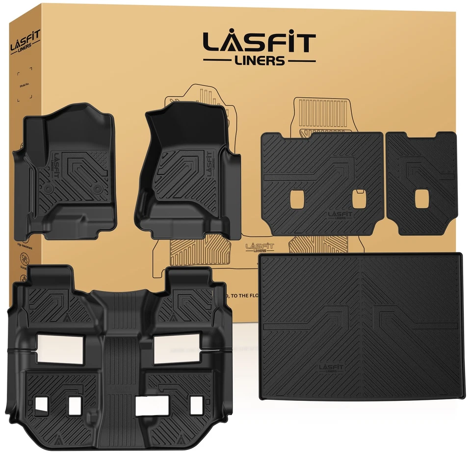LASFIT Floor Mats for Chevrolet Suburban / GMC Yukon XL 2015-2020 Cargo Liner Foto 1 de 4