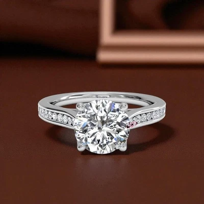 Engagement Platinum Diamond Ring Lab Grown Round 1.2 Carat IGI Certified PT950 - Image 1 of 4