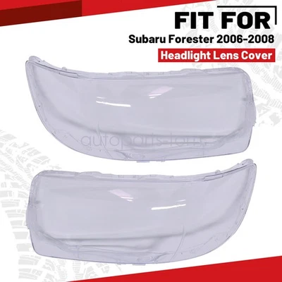 Left Right For Subaru Forester 2005-2008 Pair Headlight Lens Cover Replacement - Image 1 of 4