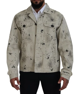 Dsquared ² Apagado Blanco Negro Estampado Splash Informal Vaqueros - Chaqueta - Imagen 1 de 4