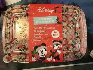 Disney Topolino e Minnie Babbo Natale Contenitori per Preparazione Pasti 20 Pezzi -NUOVI - Foto 1 di 2