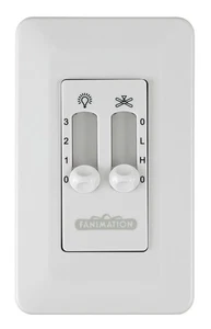 Fanimation CW6 3 Speed Fan and Light Dual Slide Wall Control for - White - Picture 1 of 1
