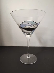 Vetro Martini soffiato a mano Helios di Artland design astratto blu argento teal - Foto 1 di 6