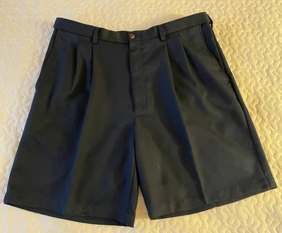 Pantalones Cortos de Golf Haggar Para Hombre 36 (medidos) Azul Marino Plisados DORADOS Q Marca Foto 1 de 4