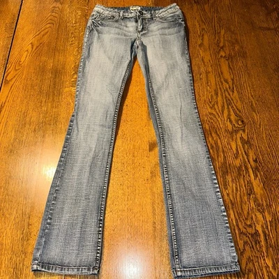 Pantalones de mezclilla Mudd Y2K años 90 tiro bajo corte bota elásticos 5 botones solapa bolsillos Mallcore De colección Foto 1 de 4