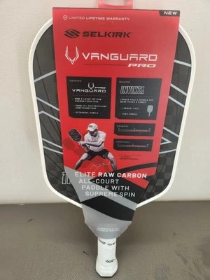 New $230 Selkirk Vanguard Pro Invikta Raw Carbon Pickleball Paddle Free Ship