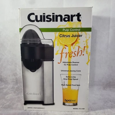 Espremedor de citrinos Cuisinart CCJ-500 controle de polpa aço inoxidável escovado 3 configurações de polpa - Imagem 1 de 4