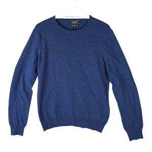 Mantovani Studio 100% Italian Cashmere Crew Neck Pullover Sweater Mens M Blue - Picture 1 of 12
