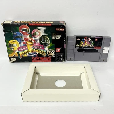 Mighty Morphin Power Rangers (Super Nintendo SNES) 1991 With Box And Tray TESTED - Image 1 of 4