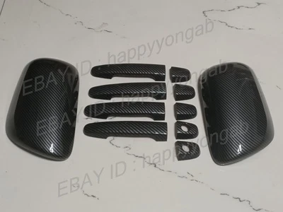 Cubierta de manija de puerta de espejo retrovisor lateral de fibra de carbono para Toyota Yaris Prius Corolla Foto 1 de 4