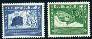 GERMANY 1938 MINT H SET #C59-60, COUNT FERDINAND VON ZEPPELIN !! I35 - Picture 1 of 2