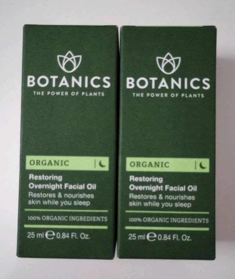 2X-Botanics Aceite Facial Orgánico Restaurador Durante la Noche/Facial Diario 0.84 OZ cada uno Foto 1 de 1