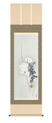 Kakejiku (rollo colgante)「Crisantemo blanco」Seihô Takeuchi de Japón Foto 1 de 4