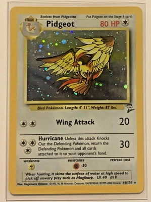 Pidgeot 14/130 Base Set 2 Holo Rare WOTC Pokemon NM - Image 1 of 2