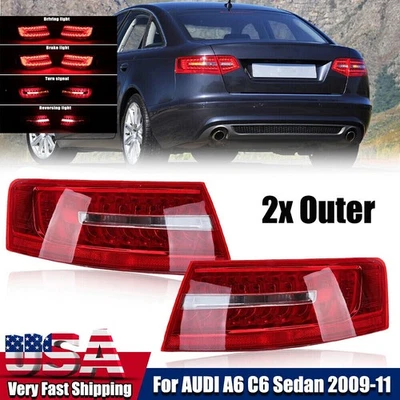 Par de luces traseras exteriores izquierda+derecha para AUDI A6 C6 sedán 2009 2010 2011 Foto 1 de 4