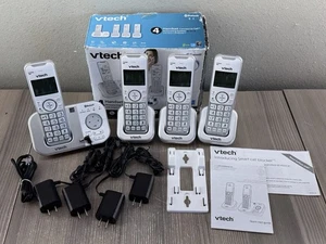 VTech 4 Telefono Cellulare Sistema di Risposta Bluetooth Bianco\Argento, Modello VS112-47 - Foto 1 di 8