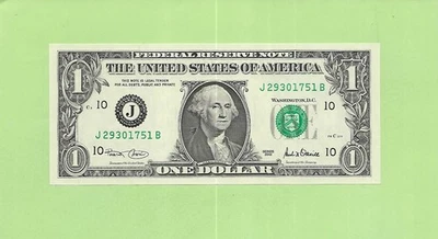 2001 ..UNCIRC $1  J 2930 1751 B  .... 2001 $1  J-B      NICE NOTE          FRN - Image 1 of 2