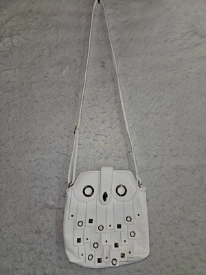 Bolso de mano Rara Avis by Iris Apfel Signature blanco audaz con detalles dorados búho Foto 1 de 4