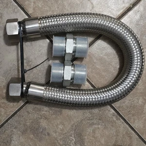 Manguera de puente de compresor, 1" NPT macho x 20" de longitud, 750 ° F, 450 PSI, ambos lados fi... - Imagen 1 de 3