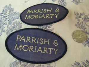 (2) Vtg. Parrish & Moriarty Mystery ?? Embroidered Patches - Picture 1 of 3