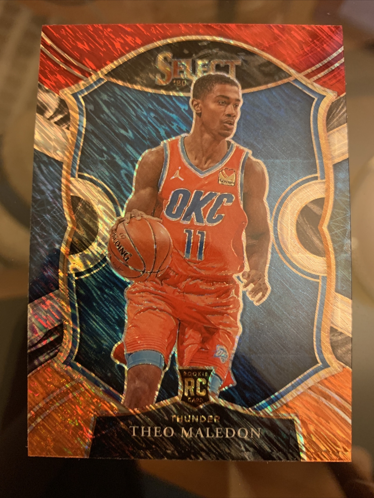 2020-21 Select Theo Maledon RC #94 Concourse Red White Orange Shimmer Prizm Holo