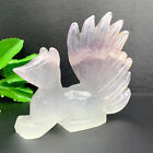 205G Natural beautiful fluorite crystal hand carving Nine-tailed fox heal