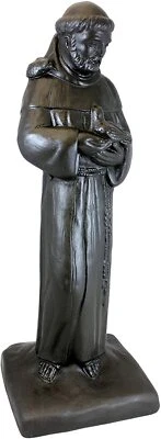 Estatua de San Francisco de resina con acabado de bronce interior exterior religiosa católica  Foto 1 de 3