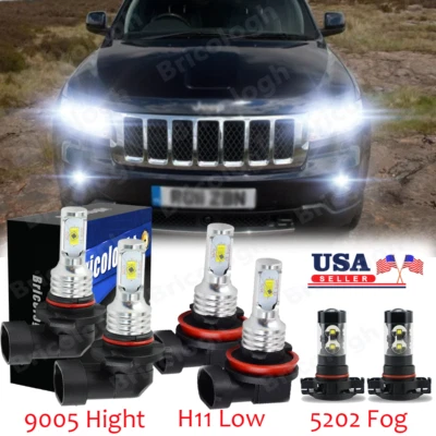 Combo faros LED + kit de bombillas antiniebla para Jeep Grand Cherokee 2011 2012 2013 Foto 1 de 4
