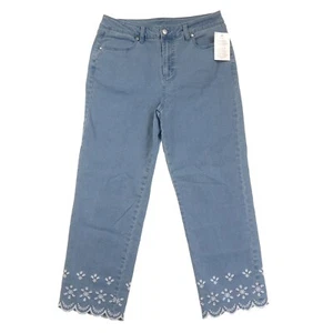 Blair Cropped Blue Jeans Womens Petites 14P Scalloped Hem - Picture 1 of 10