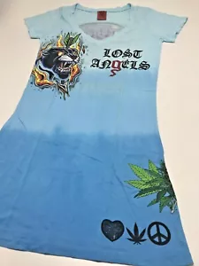 Tunica donna tie dye lt.blu manica corta - Foto 1 di 6