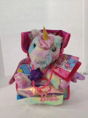 Barbie Unicorn Plush Stuffed Animal Toy Mattel 2021 Pastel Sound Works 10” - Image 1 of 4