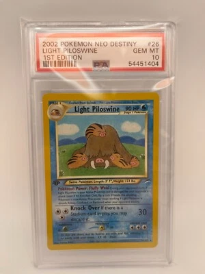 PSA 10 - 2002 Pokemon Light Piloswine 1st Edition 26/105 Neo Destiny, LOW Pop 51 - Image 1 of 3