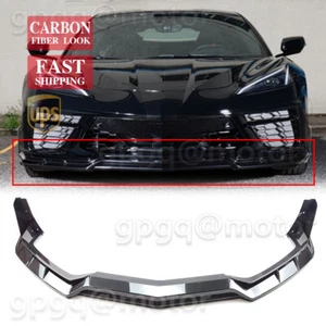 For Corvette C8 Z51 2020-2023 Winglet Carbon Fiber Front Bumper Lip Splitter Kit - Picture 1 of 12