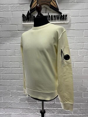 CP COMPANY 319A COTTON FLEECE CREW SWEATSHIRT IN LEMON.  - XS  / p2p  19.5" - Image 1 of 4