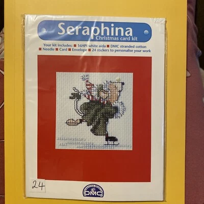 DMC Seraphina Counted Cross Stitch Christmas Card Kit With Personalised Stickers - Image 1 of 4